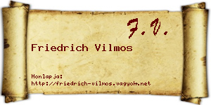 Friedrich Vilmos névjegykártya