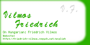 vilmos friedrich business card